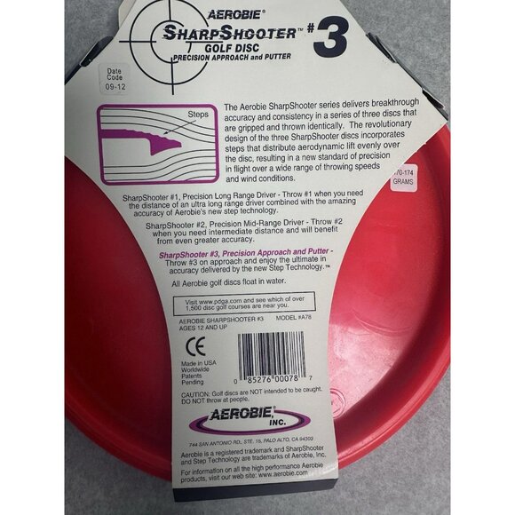 Aerobie Sharp Shooter #3 Golf Disc - Precision Putter & Approach | New! Red - Picture 5 of 5